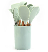 Load image into Gallery viewer, Wooden Handle Silicone Kitchen Utensil Set - 11pcs