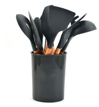 Load image into Gallery viewer, Wooden Handle Silicone Kitchen Utensil Set - 11pcs
