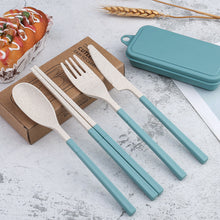Load image into Gallery viewer, Plastic Glossy Folding Storage Box With 4pcs Cutlery Set