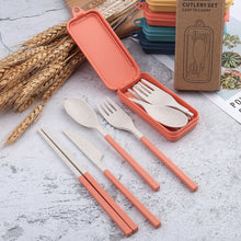 Load image into Gallery viewer, Plastic Glossy Folding Storage Box With 4pcs Cutlery Set