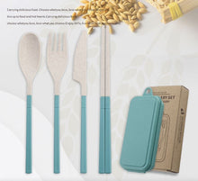 Load image into Gallery viewer, Plastic Glossy Folding Storage Box With 4pcs Cutlery Set