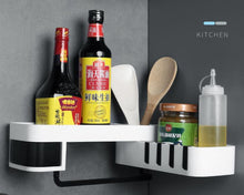 Load image into Gallery viewer, Corner Rotating Expandable Storage Rack Organizer-White and Grey