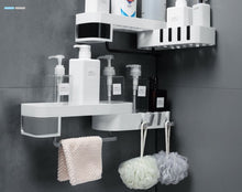 Load image into Gallery viewer, Corner Rotating Expandable Storage Rack Organizer-White and Grey