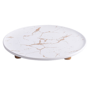 White Porcelain Marble Design Plate