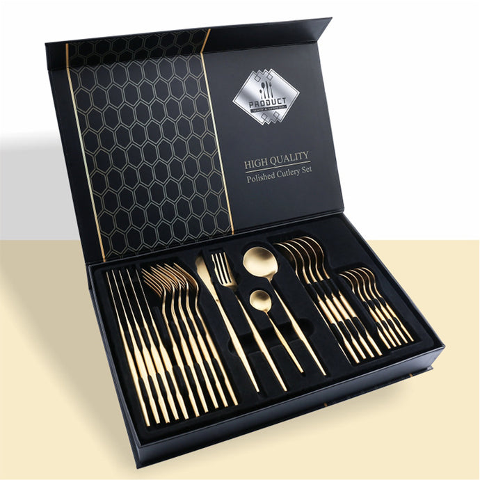 24pc Cutlery Set - Gold
