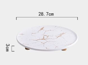 White Porcelain Marble Design Plate