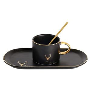 Ceramic Oval Mug Set - Black