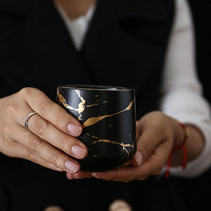 Marbling Tea Set - Black Gold