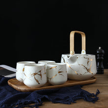 Load image into Gallery viewer, Marbling Tea Set - White Gold
