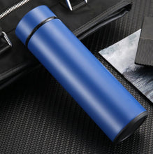 Load image into Gallery viewer, Portable Stainless Steel Thermos with Marked Temperature Display- Blue

