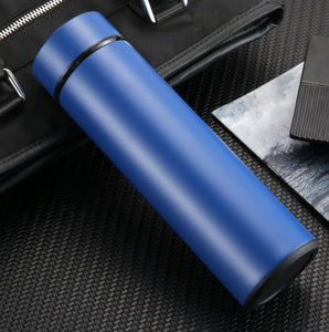 Portable Stainless Steel Thermos with Marked Temperature Display- Blue
