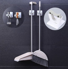 Load image into Gallery viewer, Wall Mounted Mop Organizer Holder white
