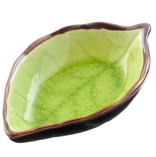 Leaf Ceramic Dish-Green