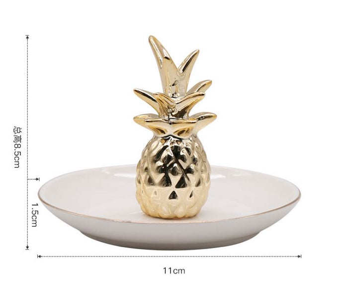 Gold Pineapple Jewelry Plate