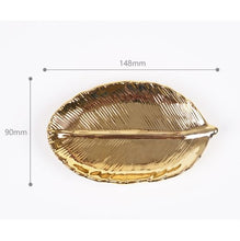 Load image into Gallery viewer, Leaf Ceramic Plate Jewelry Tray
