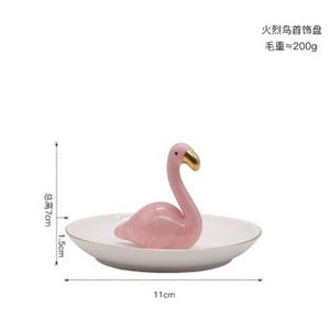 Pink Flamingo Jewelry Plate