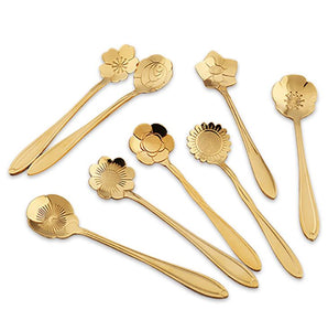 Stainless Steel Flower Spoon Set of 8 Pieces