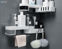 Load image into Gallery viewer, Corner Rotating Expandable Storage Rack Organizer-White and Grey
