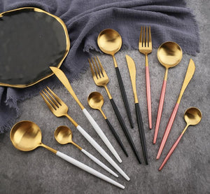 Luxury Cutlery Set 16pc - Blue Gold