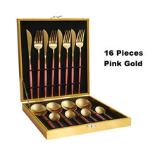 Load image into Gallery viewer, Luxury Cutlery Set 16pc - Pink Gold
