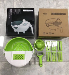 Multifunctional Rotating Vegetable Cutter With Drain Basket