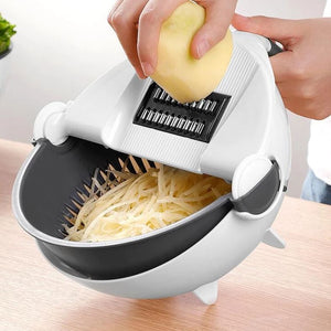 Multifunctional Rotating Vegetable Cutter With Drain Basket