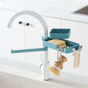 3 In 1 Rotatable Faucet Rack Blue